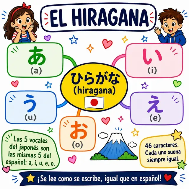 Mapa mental: el hiragana, el silabario japonés
